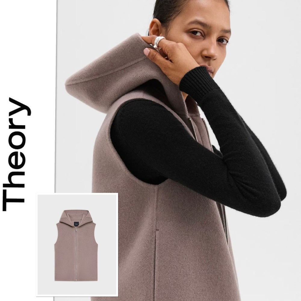THEORY hooded zip-up vest in double-face wool/cashmere
Worn one time since